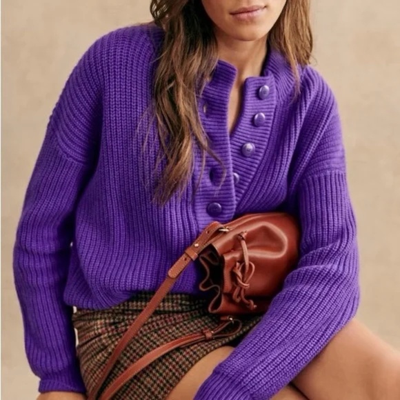 Sezane Sweaters - Sezane Lucas Jumper in Ultra Violet Purple